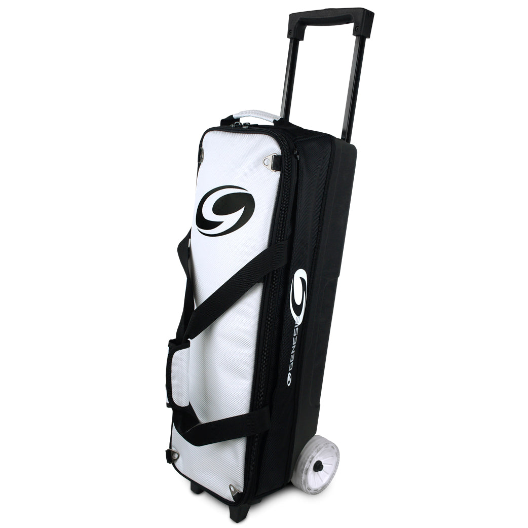 Genesis Carbon Triple Roller Bowling Bag - White/Black