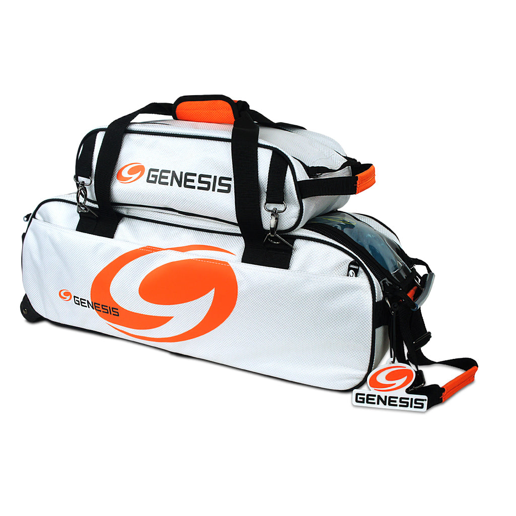 Genesis Carbon Triple Roller Bowling Bag - Black/Red